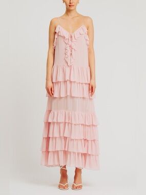 Torn by Ronny Kobo Arcadia Ruffle Maxi Dress, NWT, Sizes S, M and L